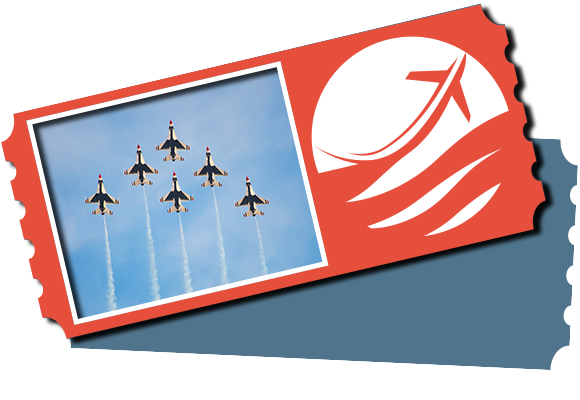 Thunderbird jets, ticket special for the Air and Water Show