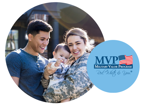 Military Valor Program logo with military family